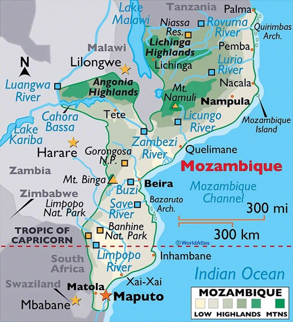 Beautiful Mozambique Map